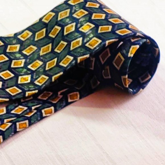 City-One, century silk co, vintage men's necktie with geometrical pattern - Picture 2 of 16